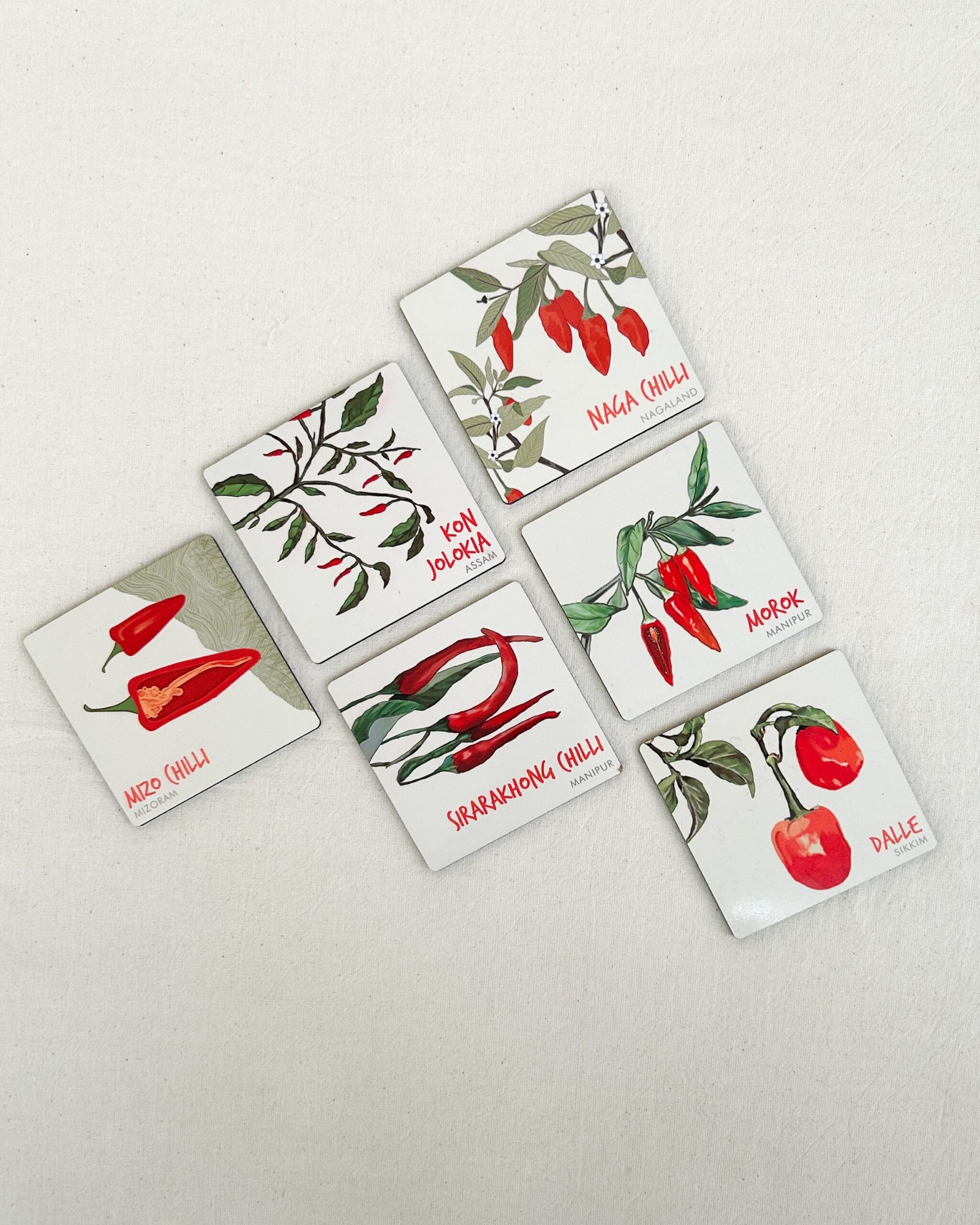 Six Fires: Chilli Collection (Set of 6 Coasters) - Image 1